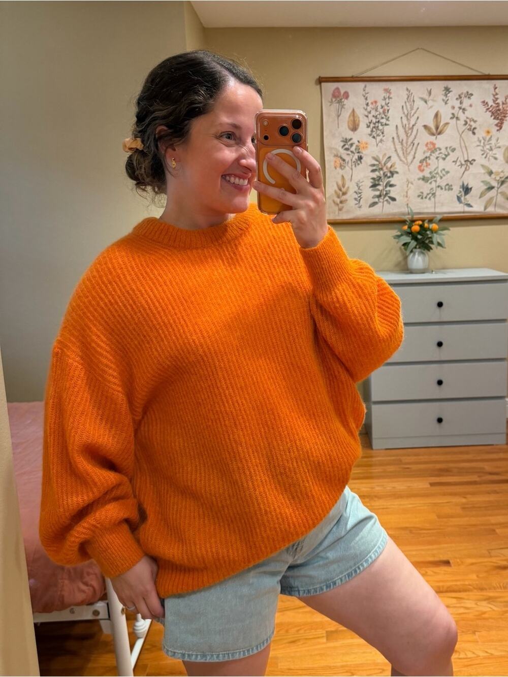 Everlane Alpaca Cozy Oversized Orange Knit Sweater - Women's XXL